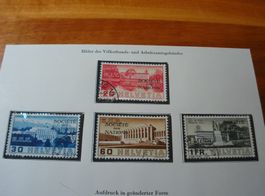 Satz Gebäude Völkerbund, Überdruck SdN 1938, sauber o
