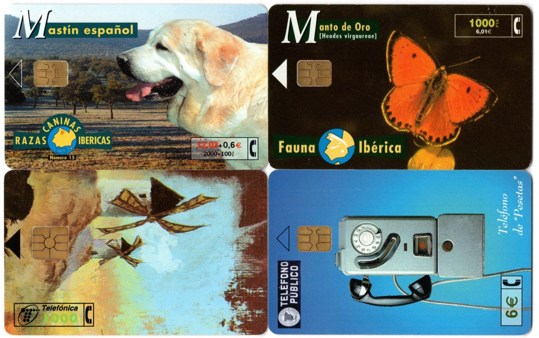 Schede telefoniche: 4 diverse Motiv Telefonkarten von SPANIEN – Usato da Eglisau venduto da Chperfins