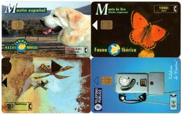 4 diverse Motiv Telefonkarten von SPANIEN