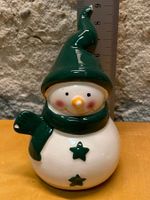 Schneemann Keramik Winter Dekoration, ca. 9 cm gross