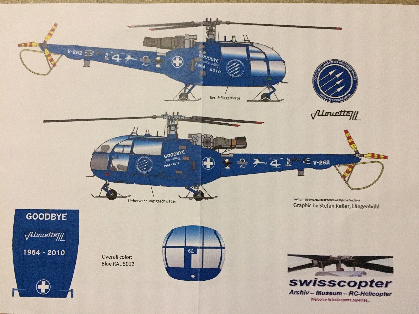 Modellbausätze & Standmodelle: Decal-Bogen "Goodbye Alouette III"  1/72 – Neu und originalverpackt aus Schwanden-Brienz von swisscopter 2