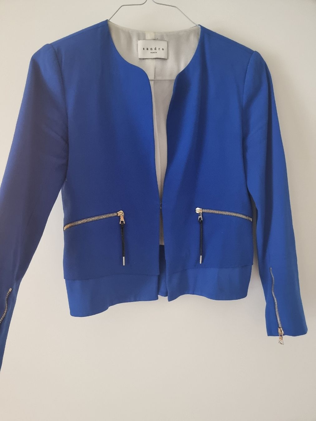 Sandro Giacche: Sandro Paris blau Blazer Jacket Gr.36 / S – Usato da Zürich venduto da cweber 2