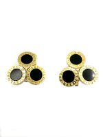 BVLGARI. Boucles d'oreilles "BVLGARI-BVLGARI" or jaune onyx