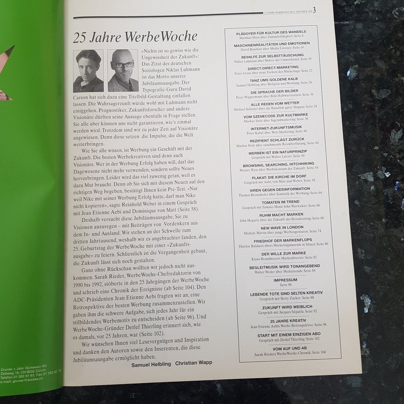 Zeitschriften & Magazine: Fach Zeitschrift 25 Jahre Werbewoche – Gebraucht aus Zürich von Mumpfi9 1
