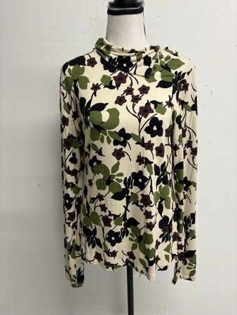 MEIMEIJ Bluse Rollkragen beige geblümt Gr. 44 Viskose Shirt