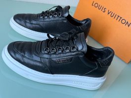 LOUIS VUITTON Beverly Hill Schwarz Leder Lo Top Sneaker 41.5