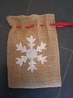 Jutesack mit Schneeflocke, Adventssäckli, Chlousesäckli