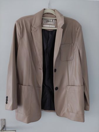 Beige Jacke aus Kunstleder von Fb Sister, Gr. M