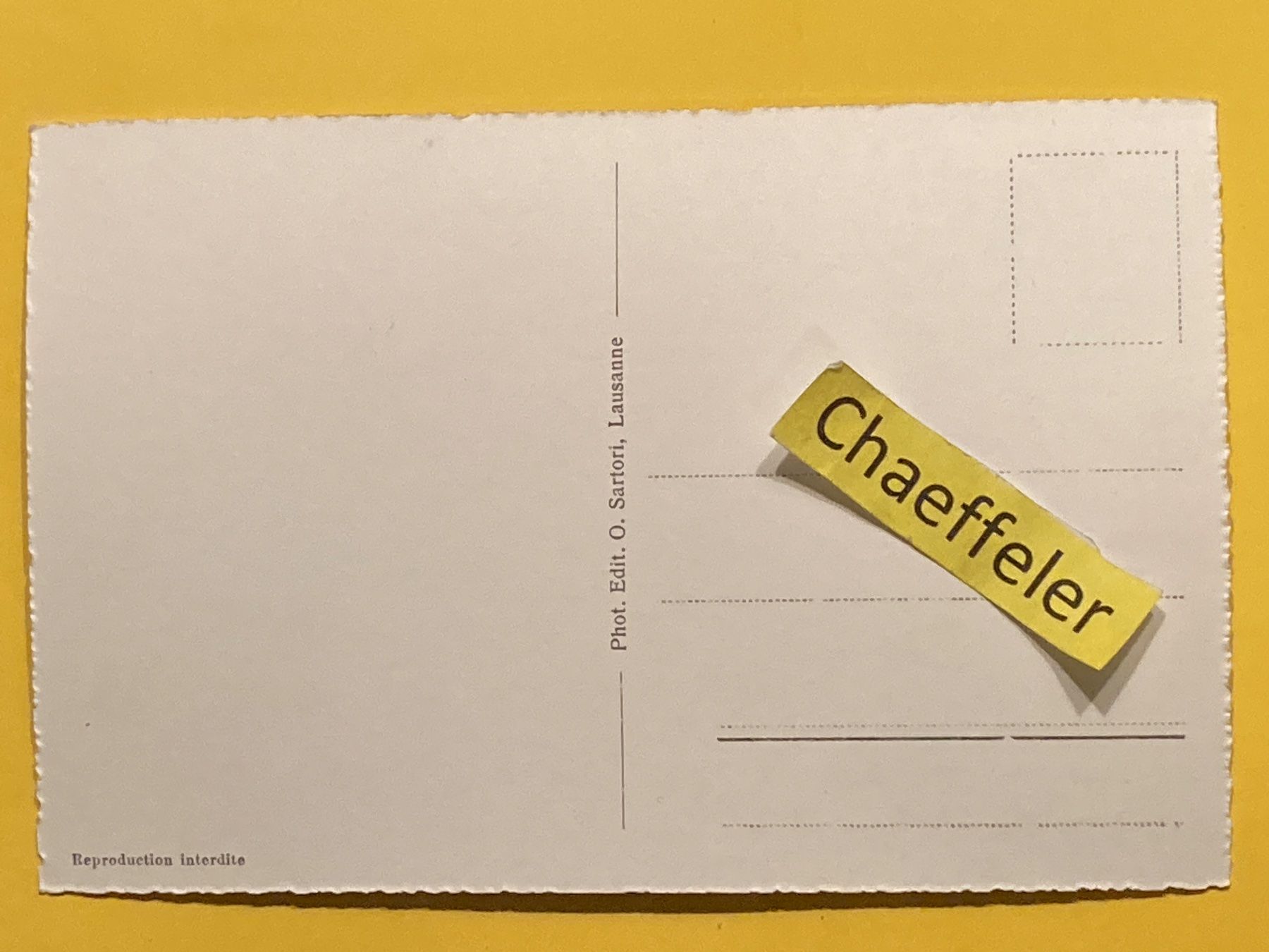 Cartoline postali: Le Chaux-de-Fonds – Usato da Zürich venduto da Chaeffeler 1