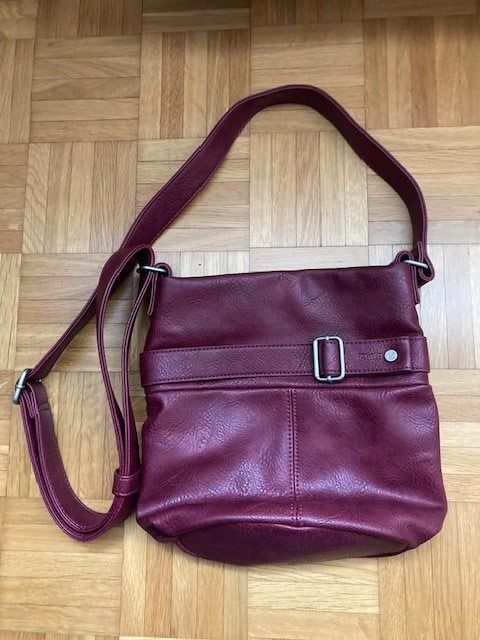 HandWerk - Borsa In Feltro Con Albero Della Vita Ricamato, Grigio Chiaro, 40x26x24 Cm