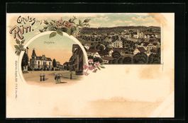 Litho Rüti, Dorfplatz, Ortsansicht aus 