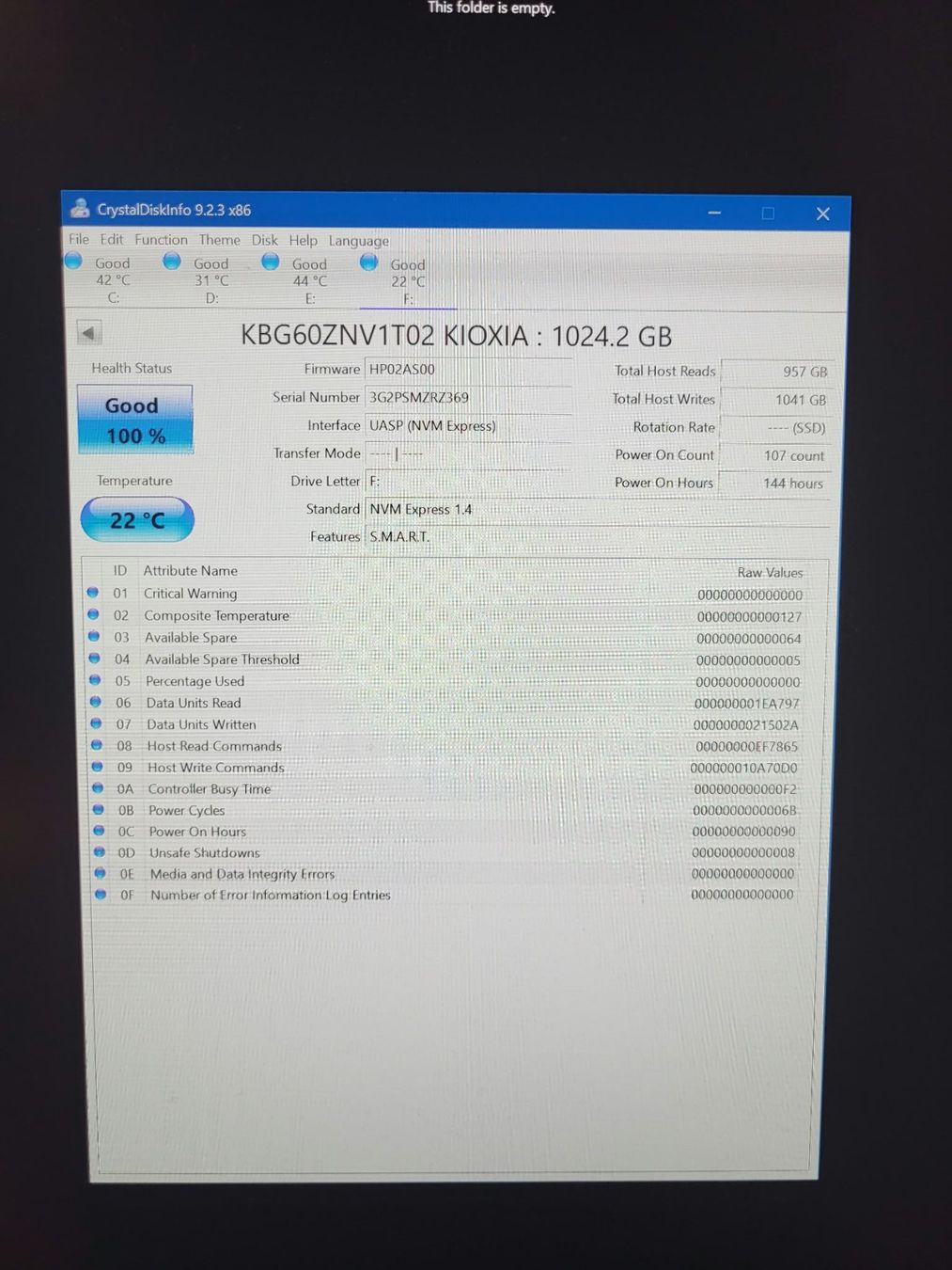 Harddisks: Kioxia 1TB SSD m.2 NVME mit Heatsink – Gebraucht aus Unterengstringen von CyberCore 1