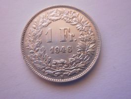 1 Fr. 1946  silber  gute Erhaltung