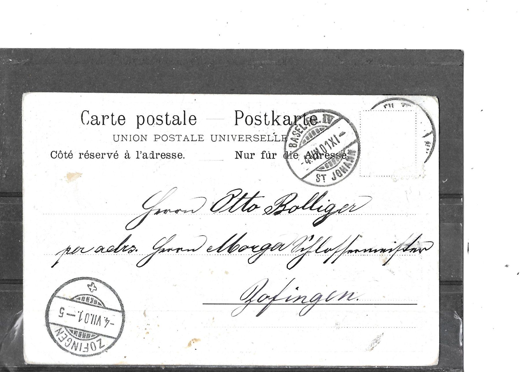 Ansichtskarten: BS Basel Bundesfeier 1901 – Gebraucht aus Schocherswil von Wilare 1