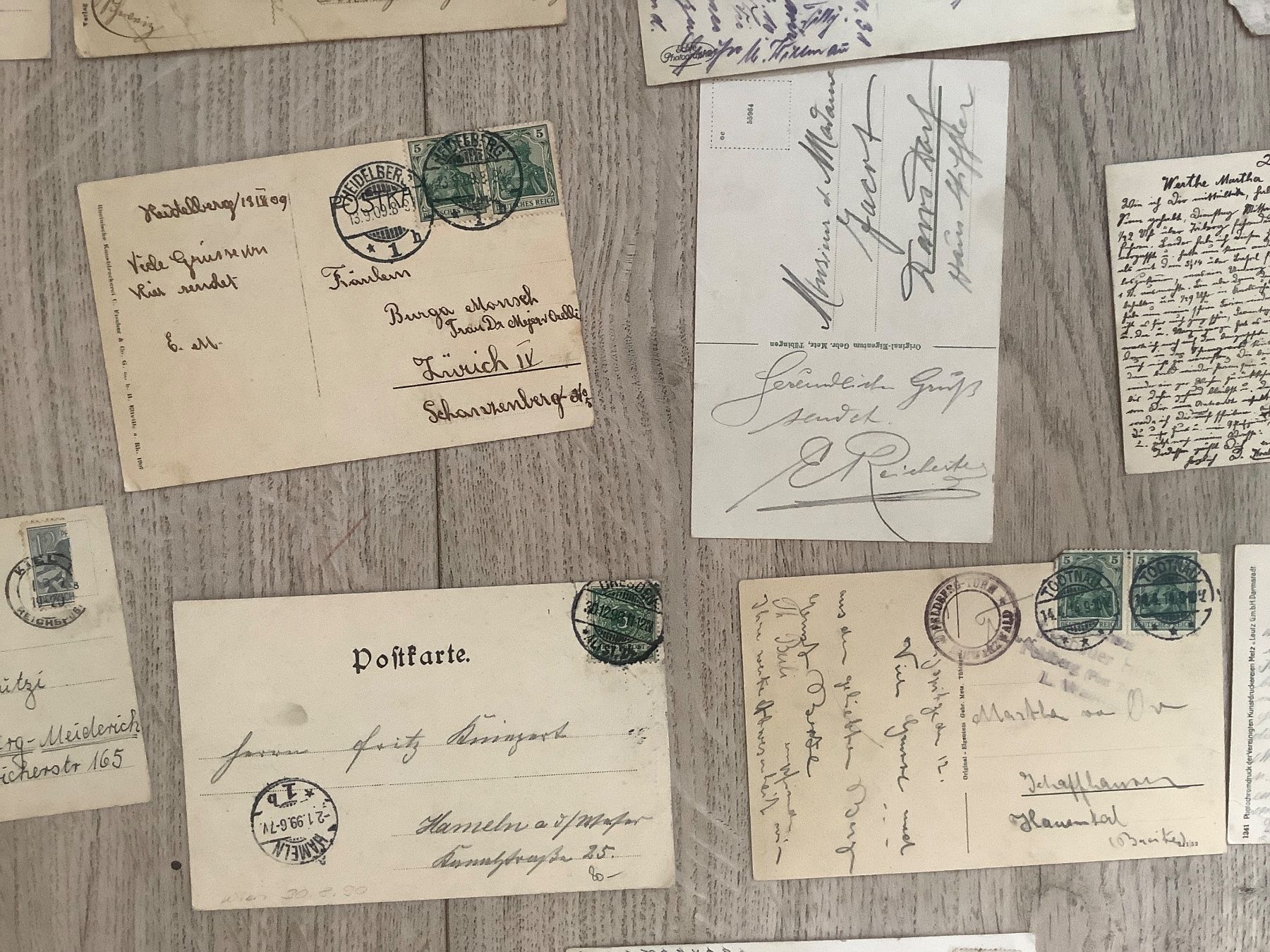 Cartoline postali: 19 gelaufene Ansichtskarten Deutschland 1899 - 1947 – Usato da St. Gallen venduto da herbrig2 7