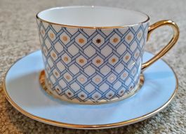 Lomonosov Porzellan Tee-& Untertasse Idyllia Azul Blau 250ml