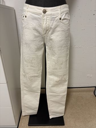 Ermanno Scervino Jeans weiss bestickt Grösse 40