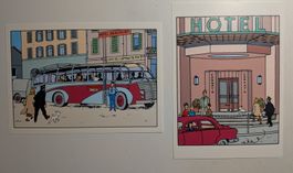 2 cartes illustrées affranchies 100e anniversaire d'Hergé