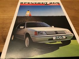 Peugeot 205 Lacoste Faltprospekt 4 Seiten ca. 1985