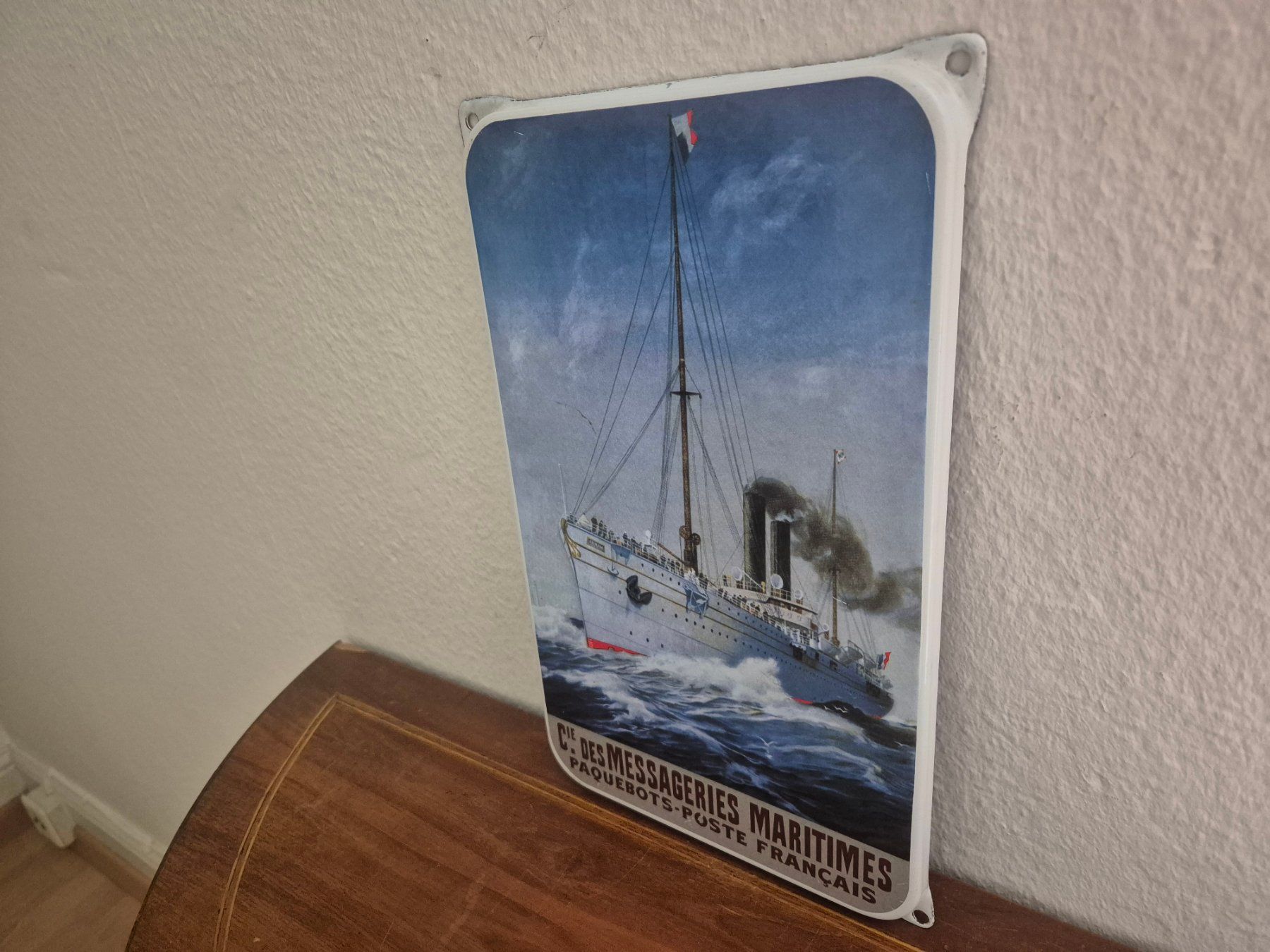 Insegne: Emailschild Post Frankreich Dampfschiff Retro Emaille Schild – Nuovo (secondo la descrizione) da Schaffhausen venduto da pfanis09 4