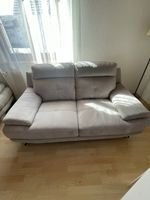 2 x Sofa beige Stoff Ottomane links guter Zustand 200cm