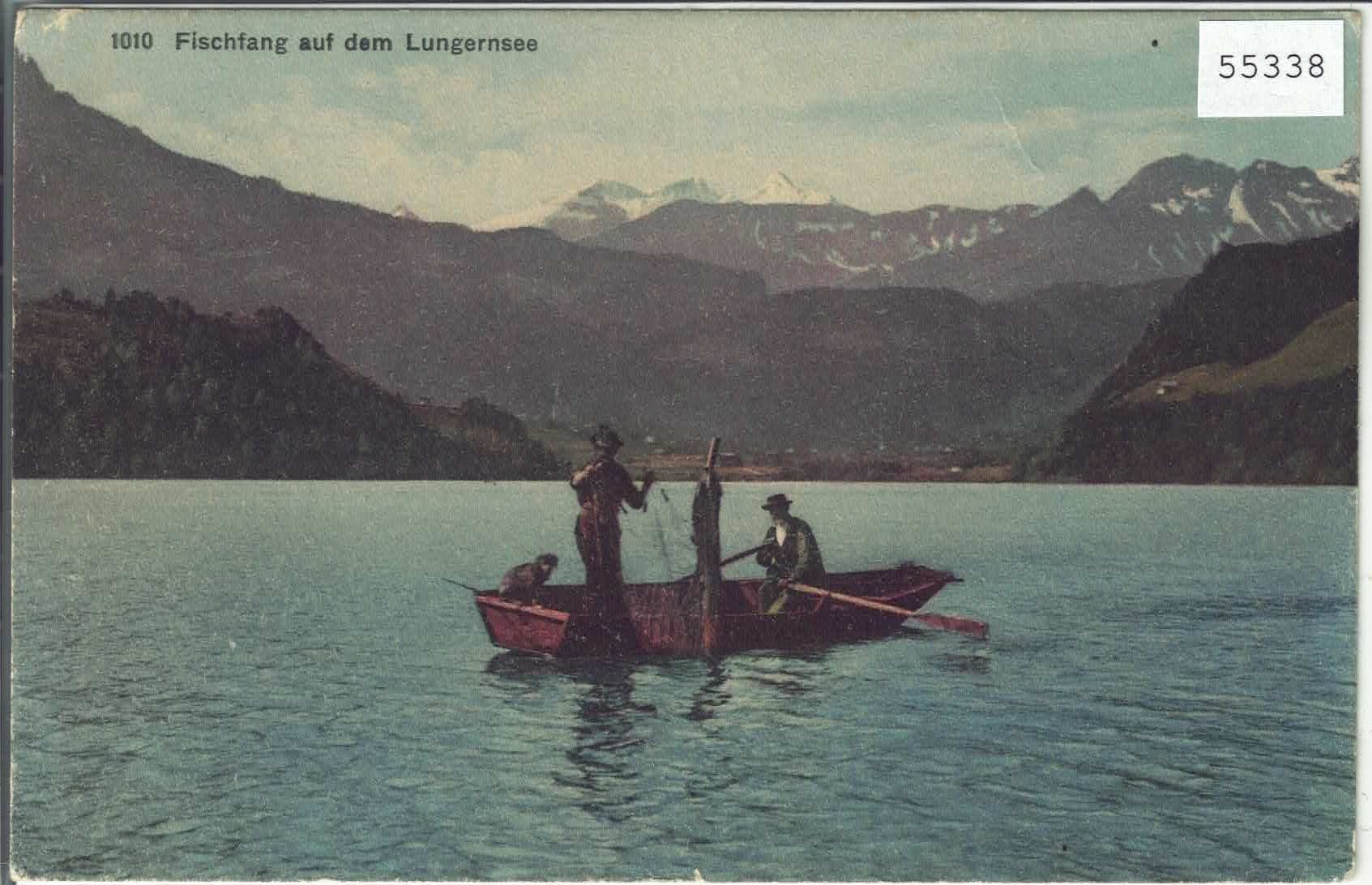 Ansichtskarten: Fischfang auf dem Lungernsee – Gebraucht aus Ettingen von Kartenplanet