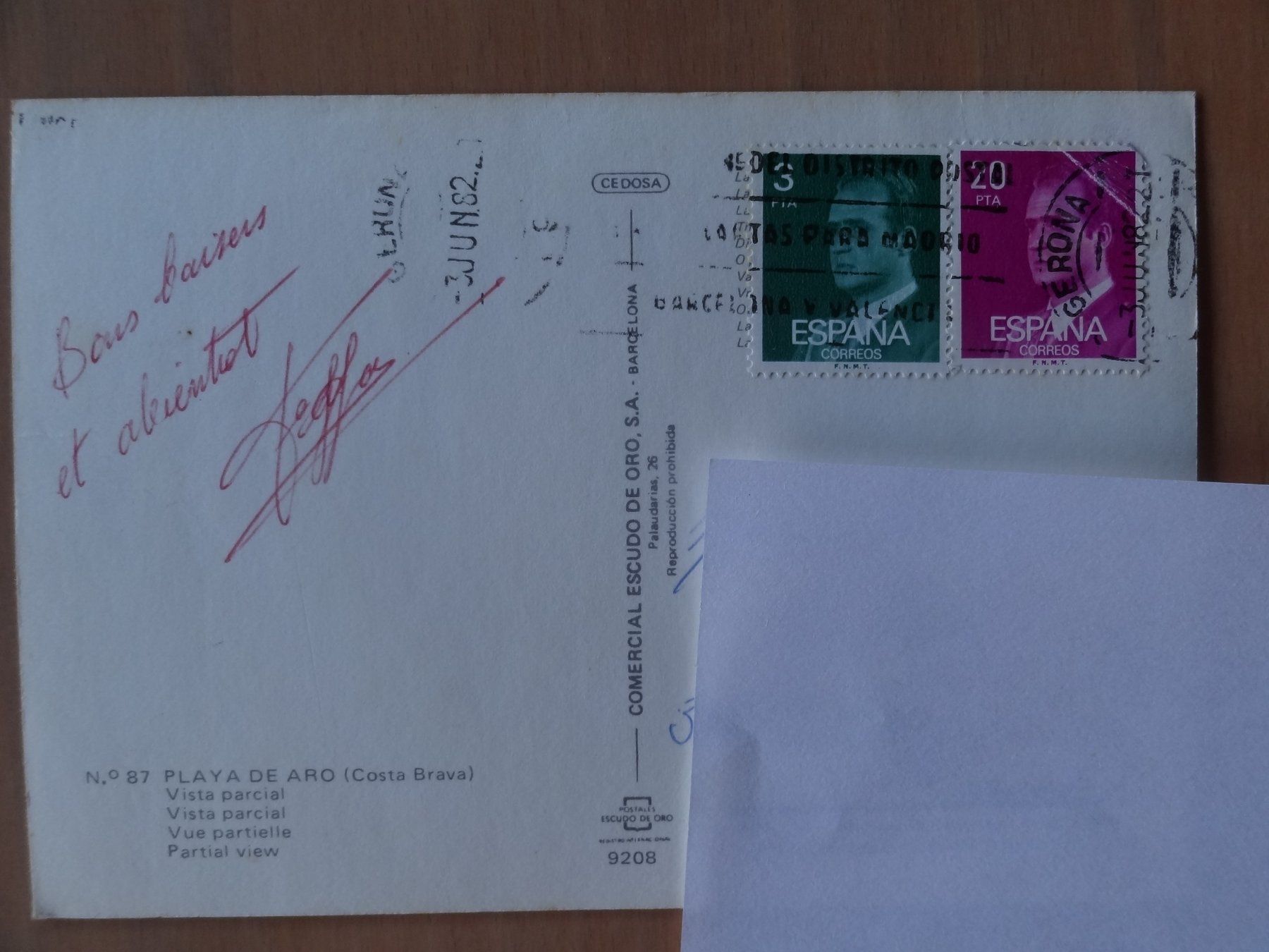 Cartoline postali: Erotik - AK - Playa de Aro - Espagne 1982 – Usato da St Léonard venduto da Riglin 1