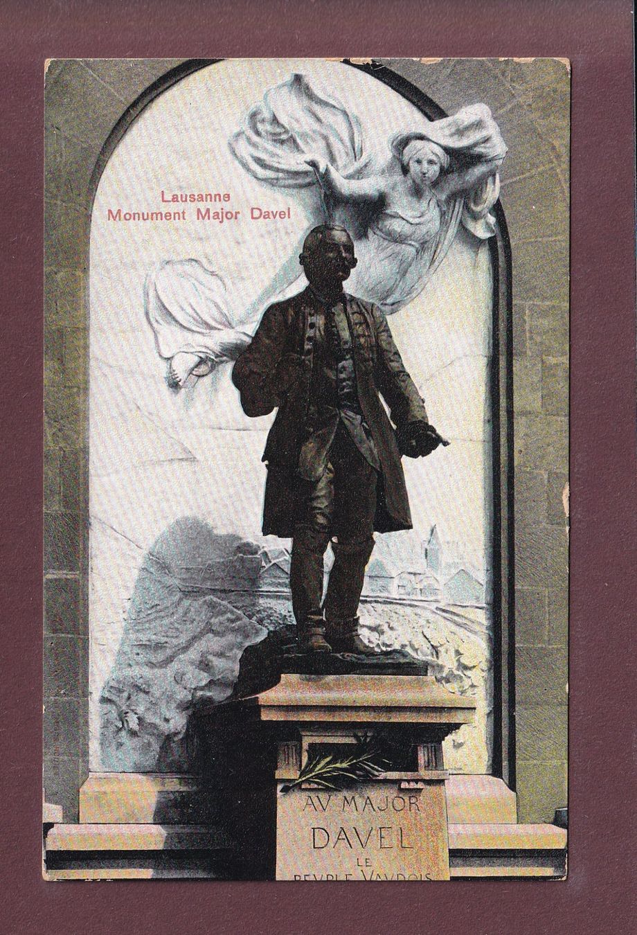 Cartes postales: LAUSANNE - Monument Major Davel - 1910 – D'occasion à Pully par nicecards