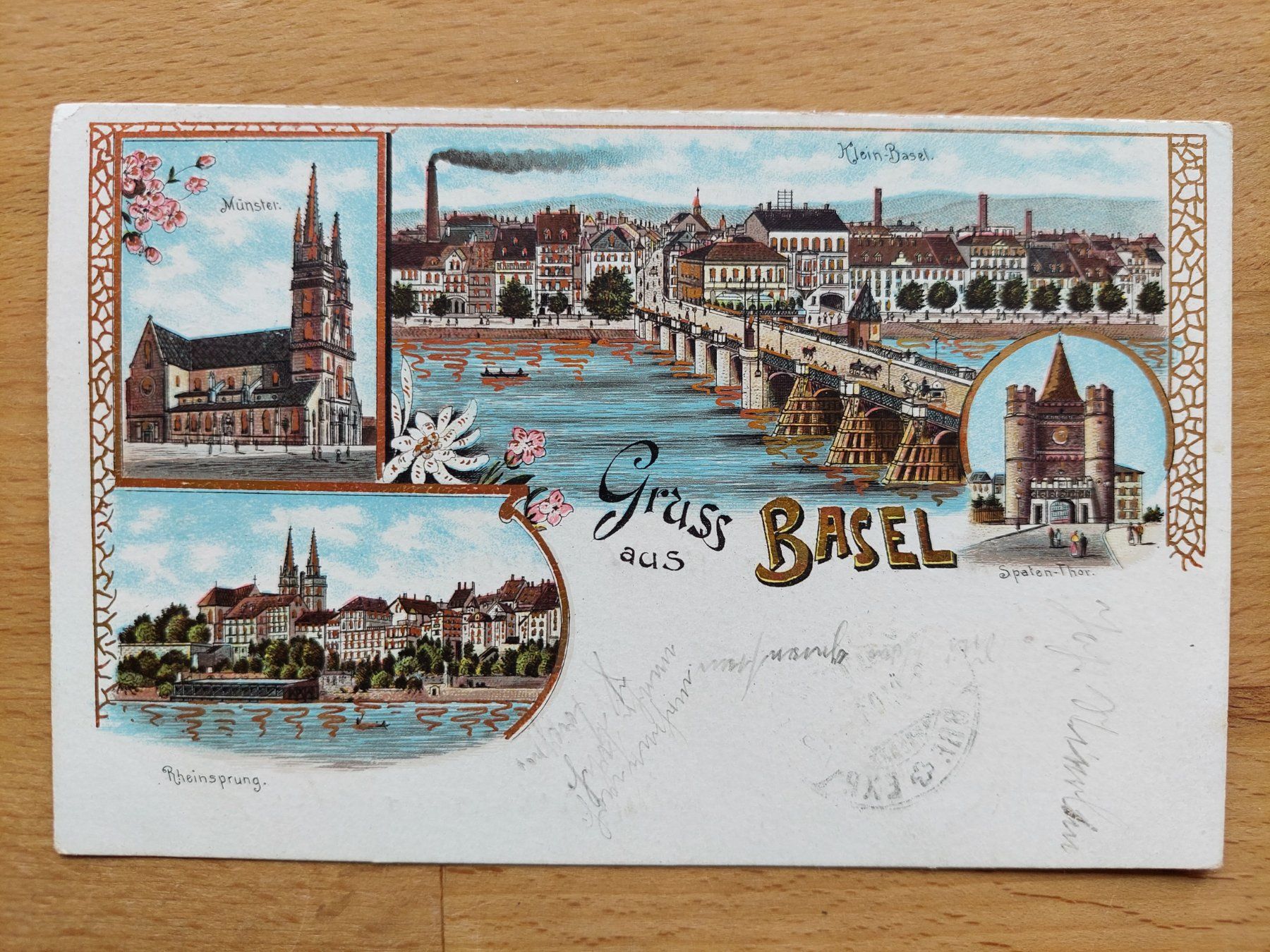 Cartoline postali: AK Basel Lithographie – Usato da Obfelden venduto da Foto_Bild_Kunst_Buch