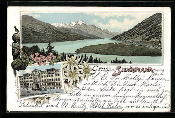 Ansichtskarten: Litho Silvaplana, Hotel zur Post und Wil – Gebraucht aus Berlin von bartko-reher