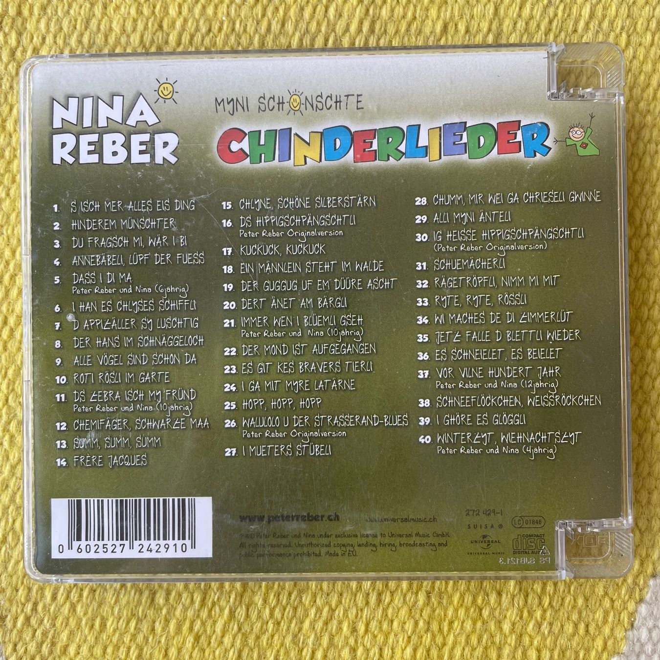 CDs: NINA REBER-MINI SCHÖNSCHTE CHINDERLIEDER – Gebraucht aus Rorschacherberg von CD-Roli 1