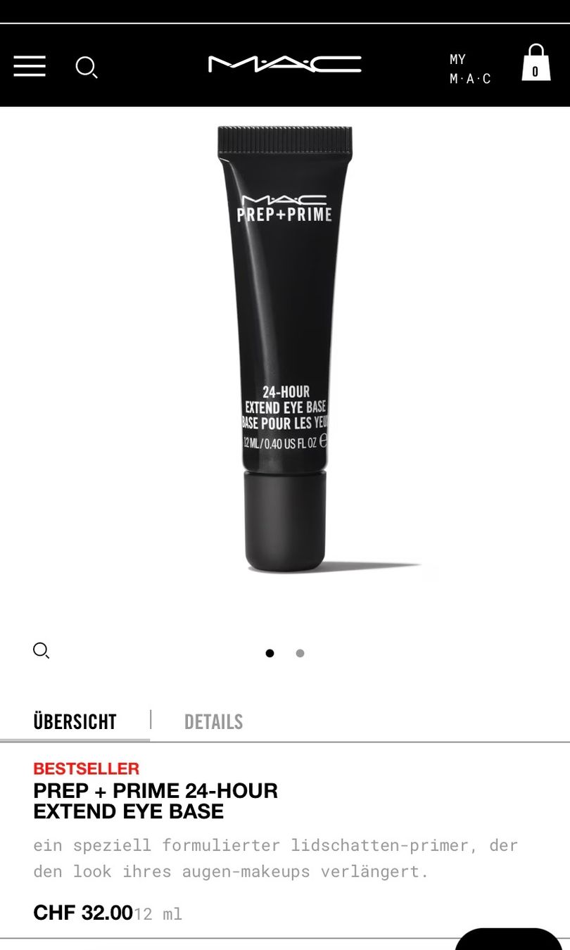 Mac Cosmetics Maquillage: MAC Prep & Prime 24-Hour Eye Base 12ml.,Ladenpreis 32.-,Neu – Neuf avec emballage d'origine à Zürich par deruja 2