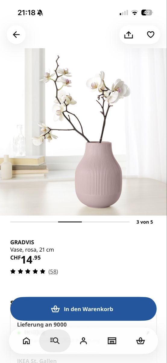 Ikea Vase & Récipients: Vase ikea rosa – Neuf (Voir description) à St. Gallen par Sonja-SG 3