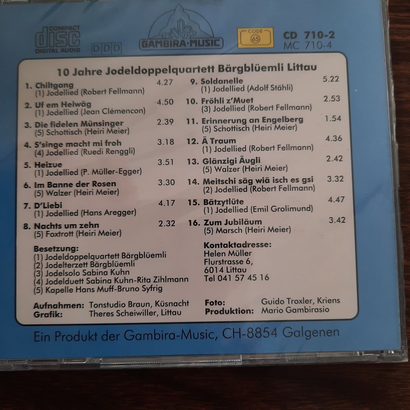 CD: CD Jodeldoppelquartett Bärgblüemli – Nuovo e nell'imballaggio originale da Hinwil venduto da Zom 1
