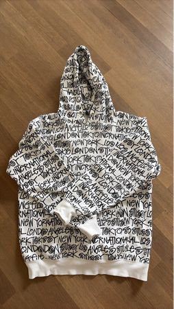Stussy Kapuzenpullover weiss schwarz gebraucht