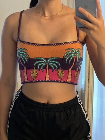 Crop Top FARM Rio Palme Muster Grösse S neu