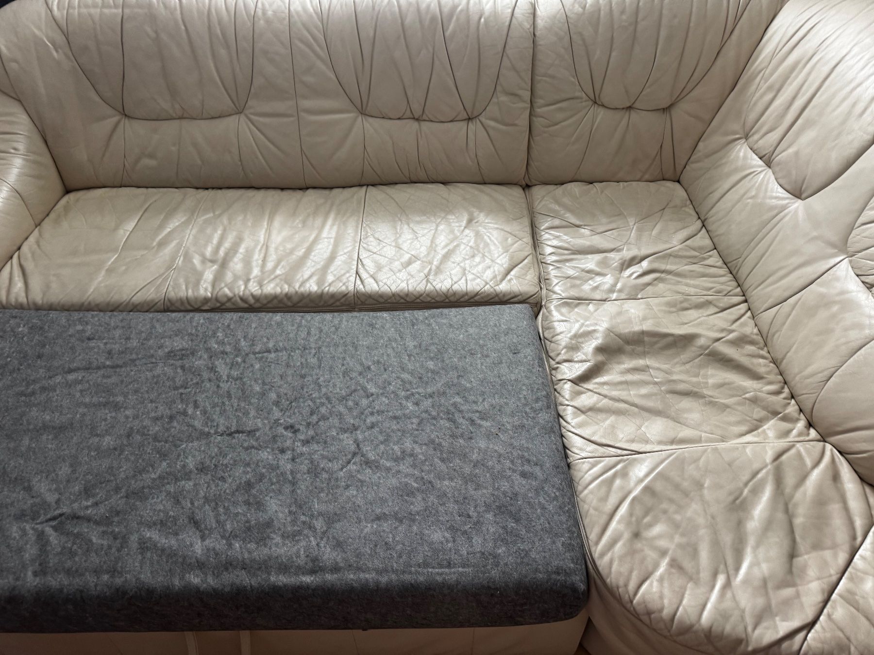 Divani: Cream Leather Corner Sofa with Storage - Bargain! – Usato da Bülach venduto da Hrica21 8