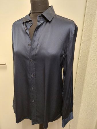 Luxuriöse LILYSILK Seidenbluse, Langarm mit Kragen, Grösse L