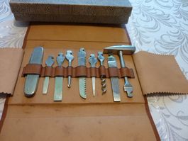 Sackmesser Reise Werkzeug Set SOLINGEN Lederetui D.A. LIOTTI