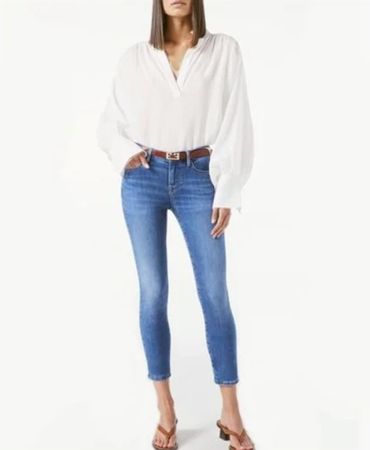 FRAME Denim Skinny Jeans Gr. 26 grau schwarz Jeanne Crop