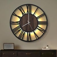 Wanduhr Wohnzimmeruhr Küchenuhr 50cm Römische Ziffern Metall