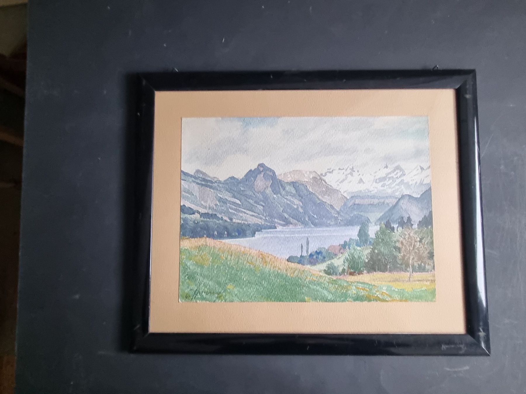 Dipinti: AQUARELL SIGNIERT MIT RAHMEN – Usato da Gersau venduto da grafik-kunst