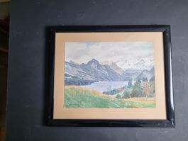 AQUARELL SIGNIERT MIT RAHMEN