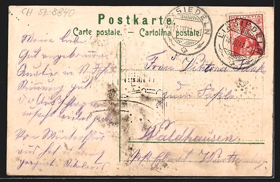 Cartoline postali: Einsiedeln, Blick zum Kloster, Mönch un – Usato da Berlin venduto da bartko-reher 1