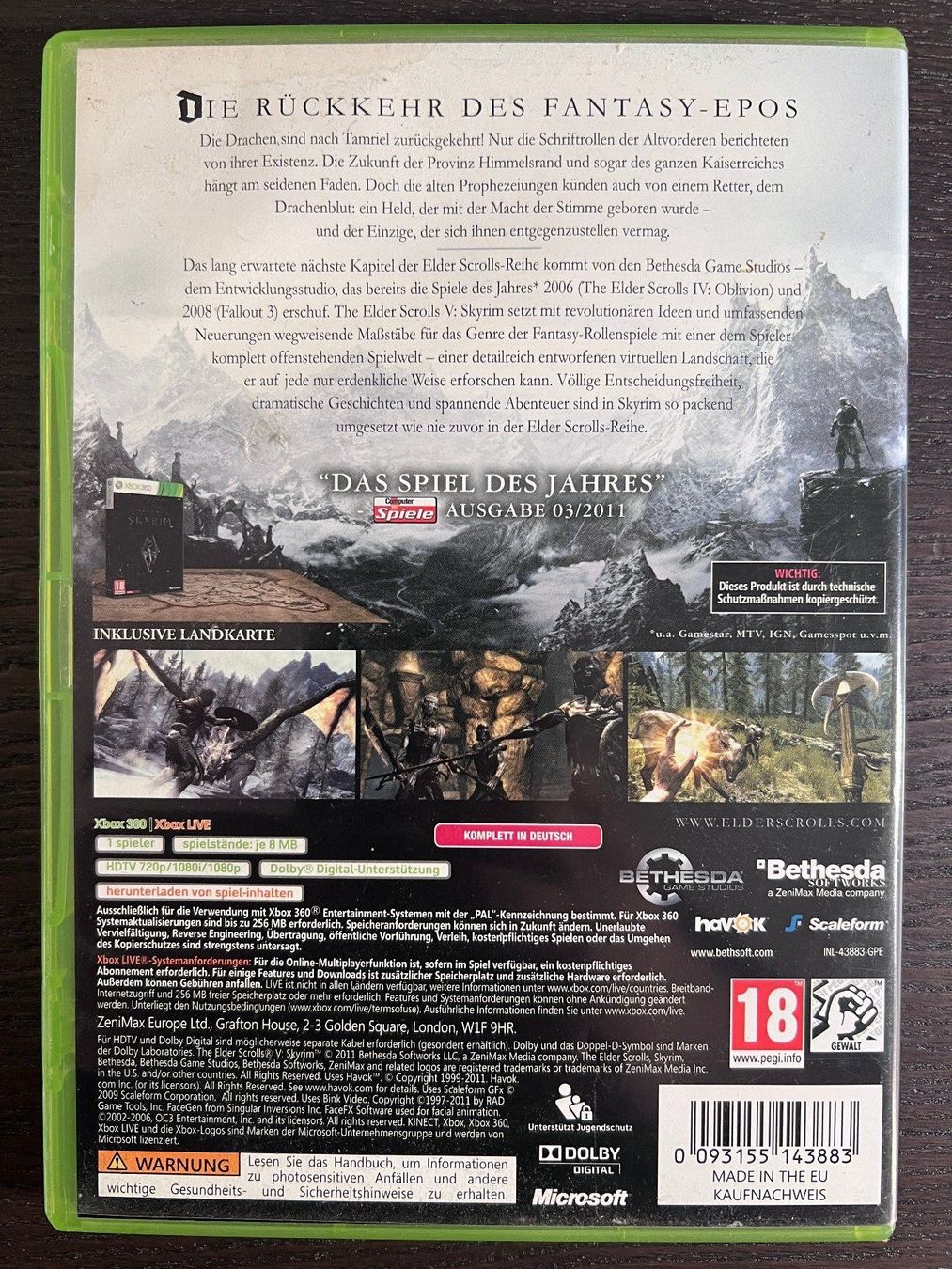 Microsoft Spiele: The Elder Scrolls V - Skyrim – Gebraucht aus Zürich von GameFreunde 1