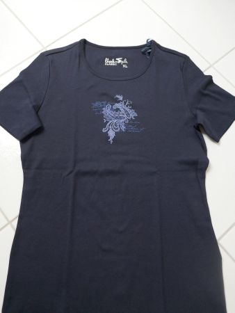 NEU!  Damen-T-Shirt mit Muster - dunkelblau