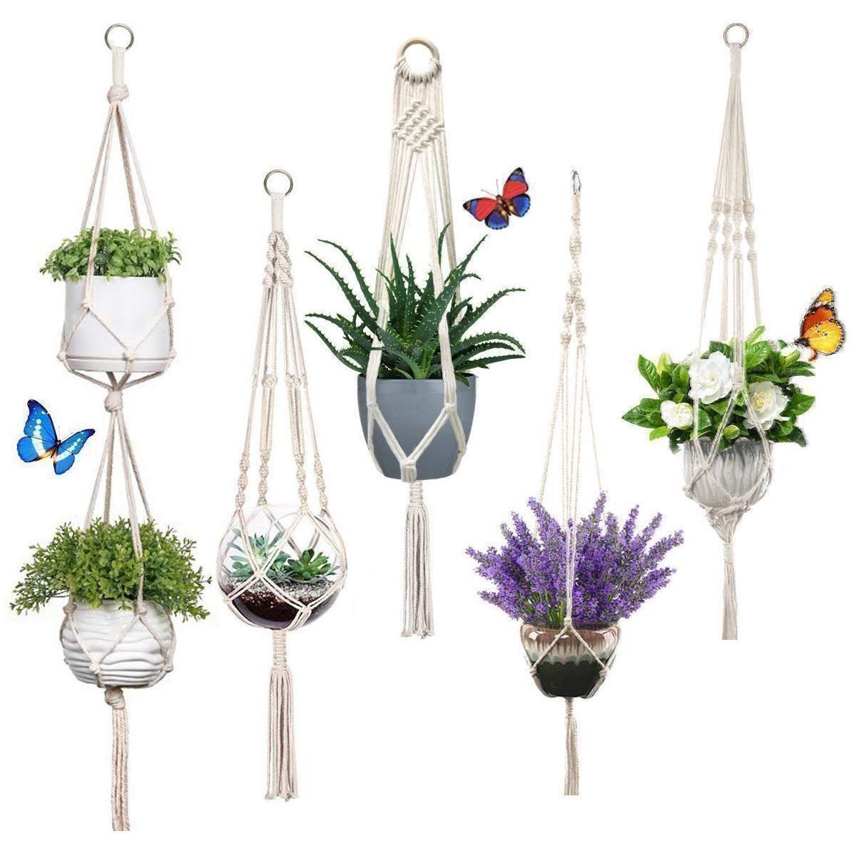 Vasi per fiori: 5x Blumenampel Makramee Pflanzen Halter – Nuovo (secondo la descrizione) da Thun venduto da onlino 2