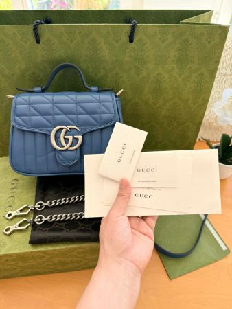 Gucci Marmont Mini Top Handle Bag, neuwertig, himmelblau 56