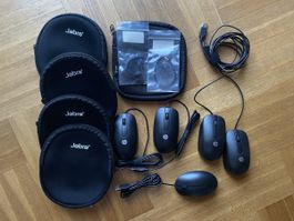 PC USB Mäuse plus Etuis für Headsets
