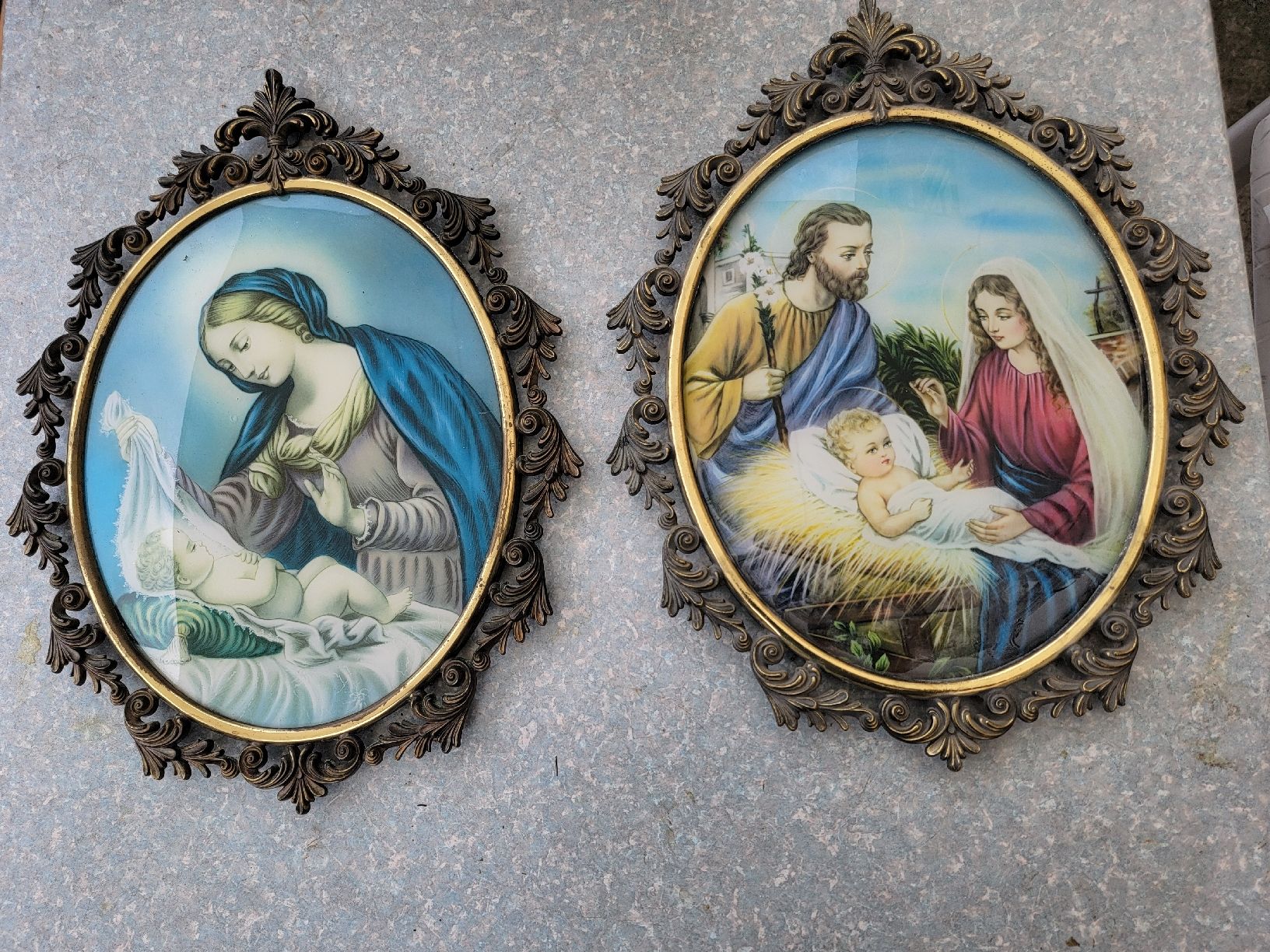 Poster & Bilder: Zwei Heiligenbilder in schönem Rahmen – Gebraucht aus Sils im Domleschg von platin01